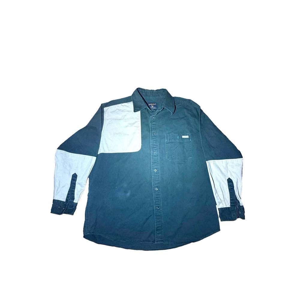 Woolrich Mens Forest Green Shooting Shirt Quilted Patch Cotton Twill XL